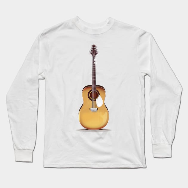 Acoustic Guitar Long Sleeve T-Shirt by nickemporium1